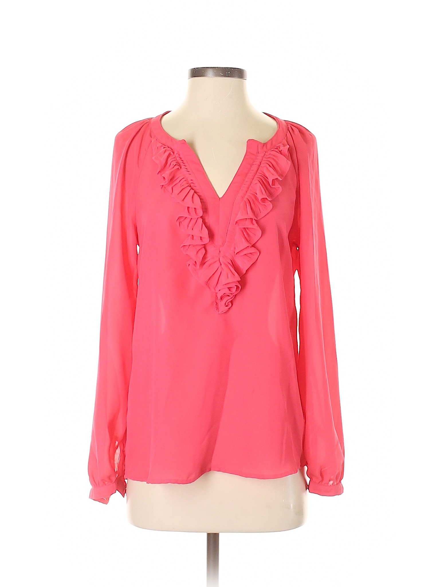 Elle Women Pink Long Sleeve Blouse XS | eBay