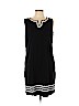 Talbots Solid White Black Casual Dress Size 10 - photo 1