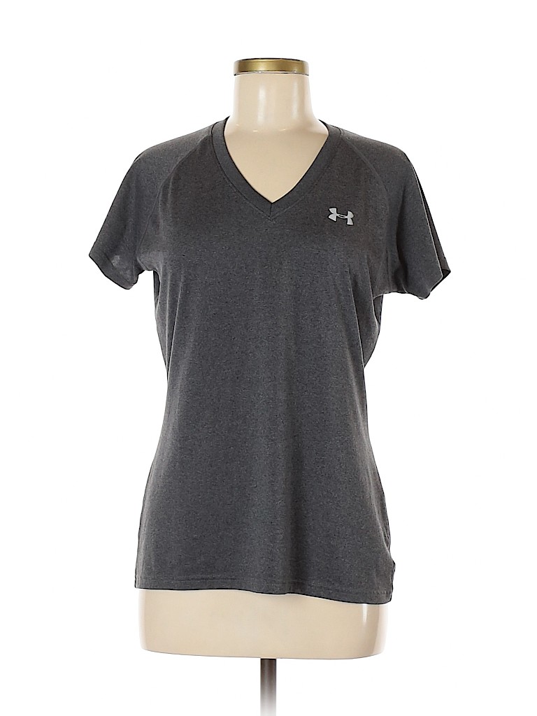 Under Armour 100% Polyester Gray Active T-Shirt Size M - photo 1