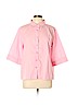 Assorted Brands Pink 3/4 Sleeve Button-Down Shirt Size L (petite) - photo 1