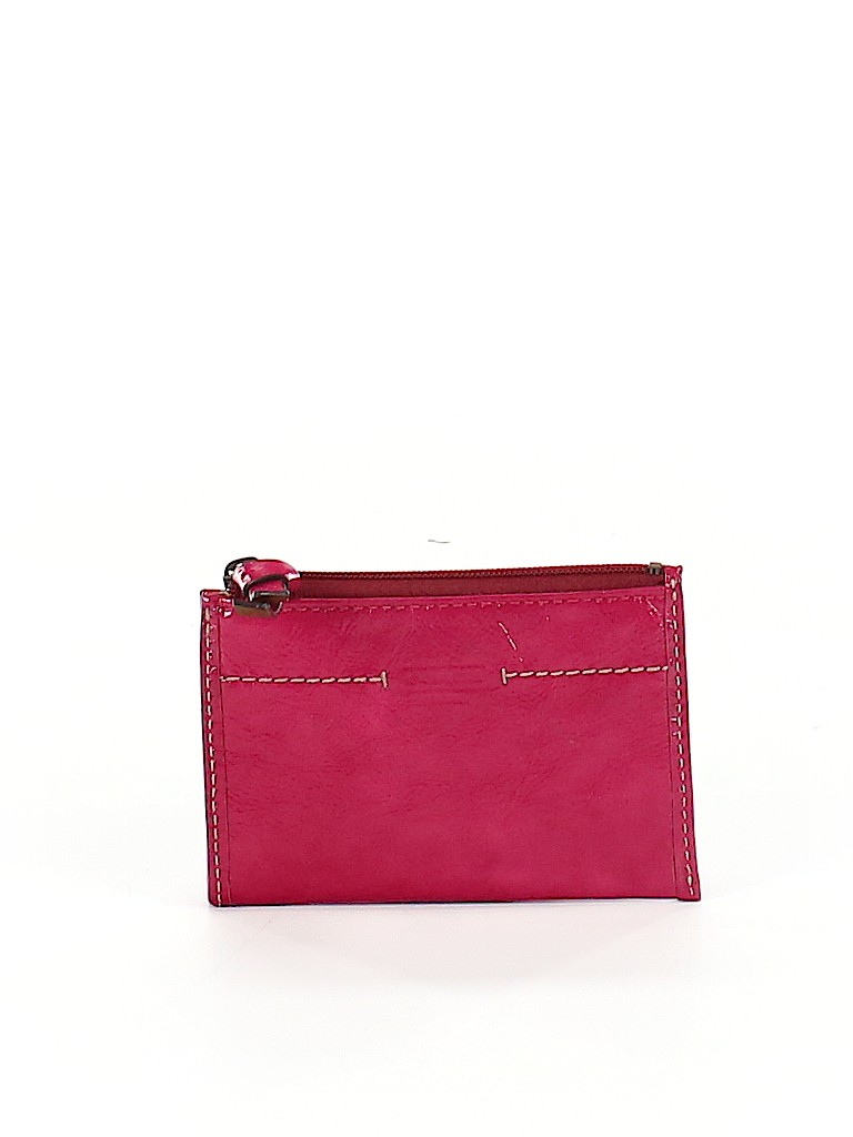 Coach Leather Solid Red Leather Card Holder E Size