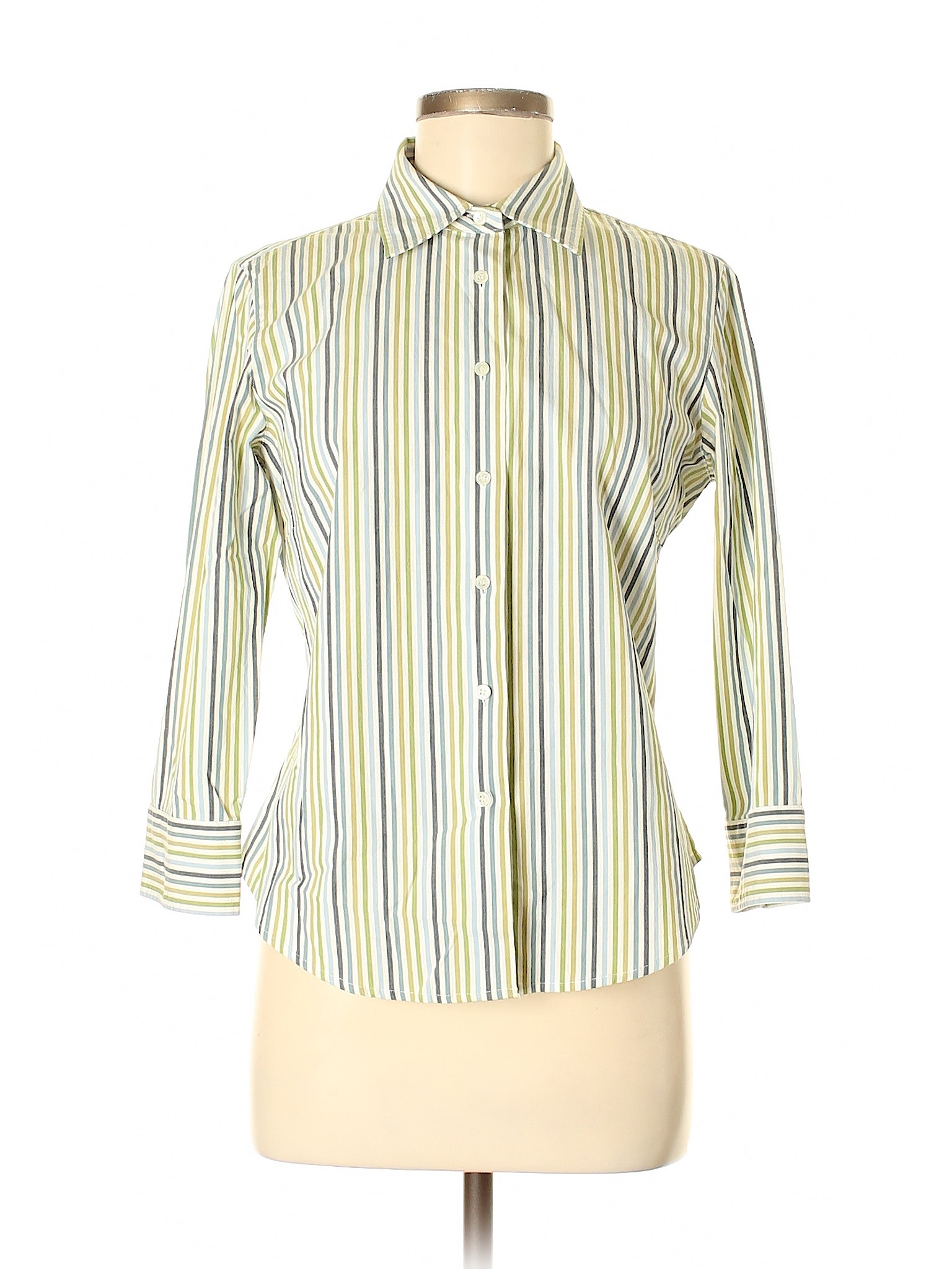 J.Crew Women Yellow 3/4 Sleeve Button-Down Shirt M | eBay
