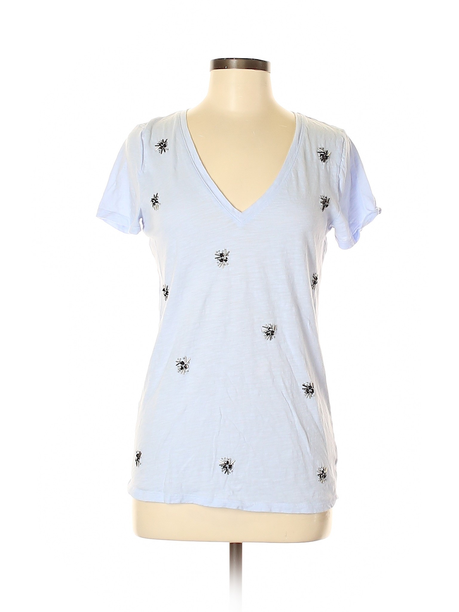 A New Day 100% Cotton Blue Short Sleeve Top Size M - 37% off | thredUP