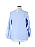 ELOQUII 100% Cotton Blue Long Sleeve Button-Down Shirt Size 18 - photo 2