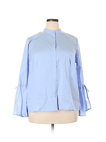 ELOQUII Long Sleeve Button-Down Shirt (view 1)
