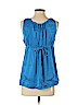 BCBGMAXAZRIA 100% Silk Blue Sleeveless Silk Top Size S - photo 2