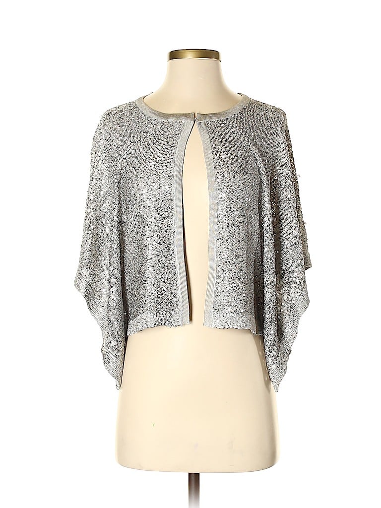 Alfani 100% Polyester Solid Silver Cardigan Size S - 89% off | thredUP