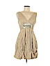 BCBGMAXAZRIA Gold Casual Dress Size 6 - photo 1