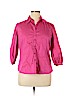 George Pink 3/4 Sleeve Button-Down Shirt Size XL - photo 1