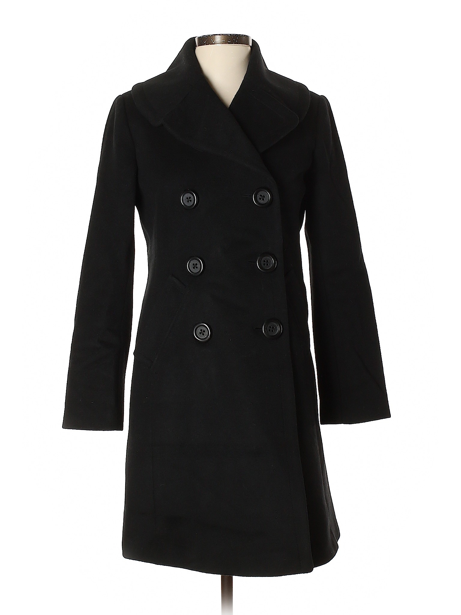 J. Crew Women Black Wool Coat 2 | eBay