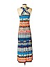Nicole by Nicole Miller Aztec Or Tribal Print Multi Color Blue Casual Dress Size S - photo 2