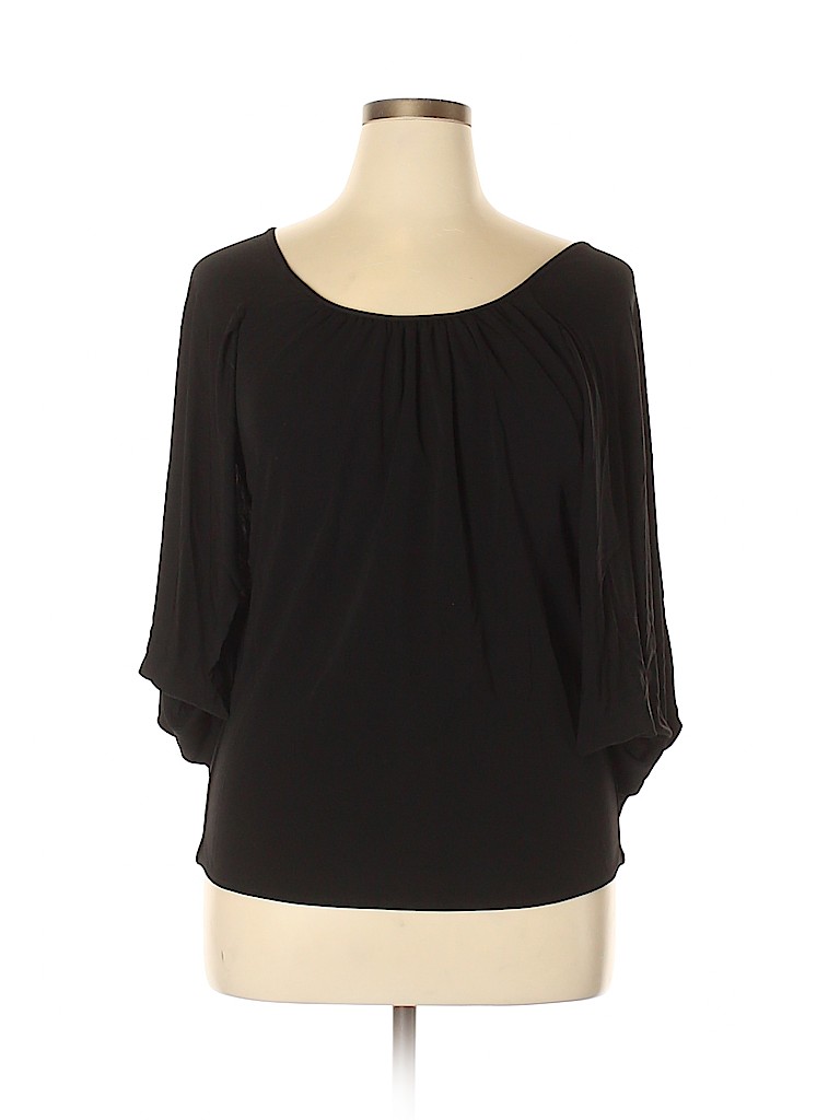 Ella Moss 100% Rayon Black Short Sleeve Blouse Size L - 75% off | thredUP