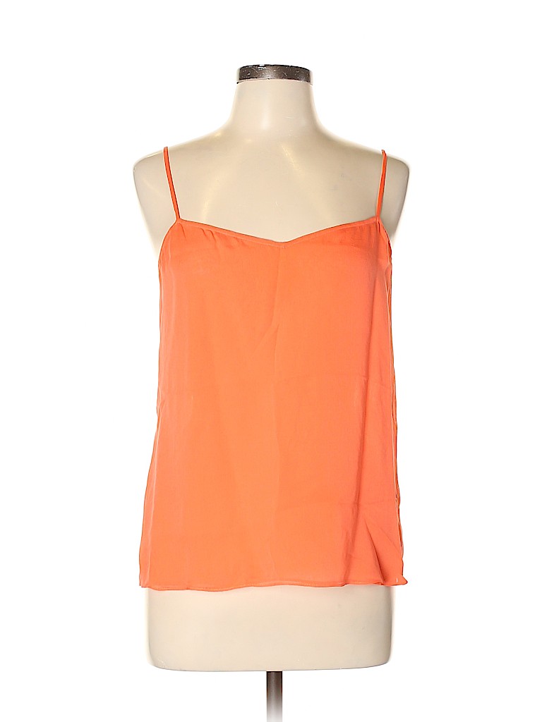 Diane von Furstenberg 100% Silk Orange Sleeveless Silk Top Size 10 - photo 1