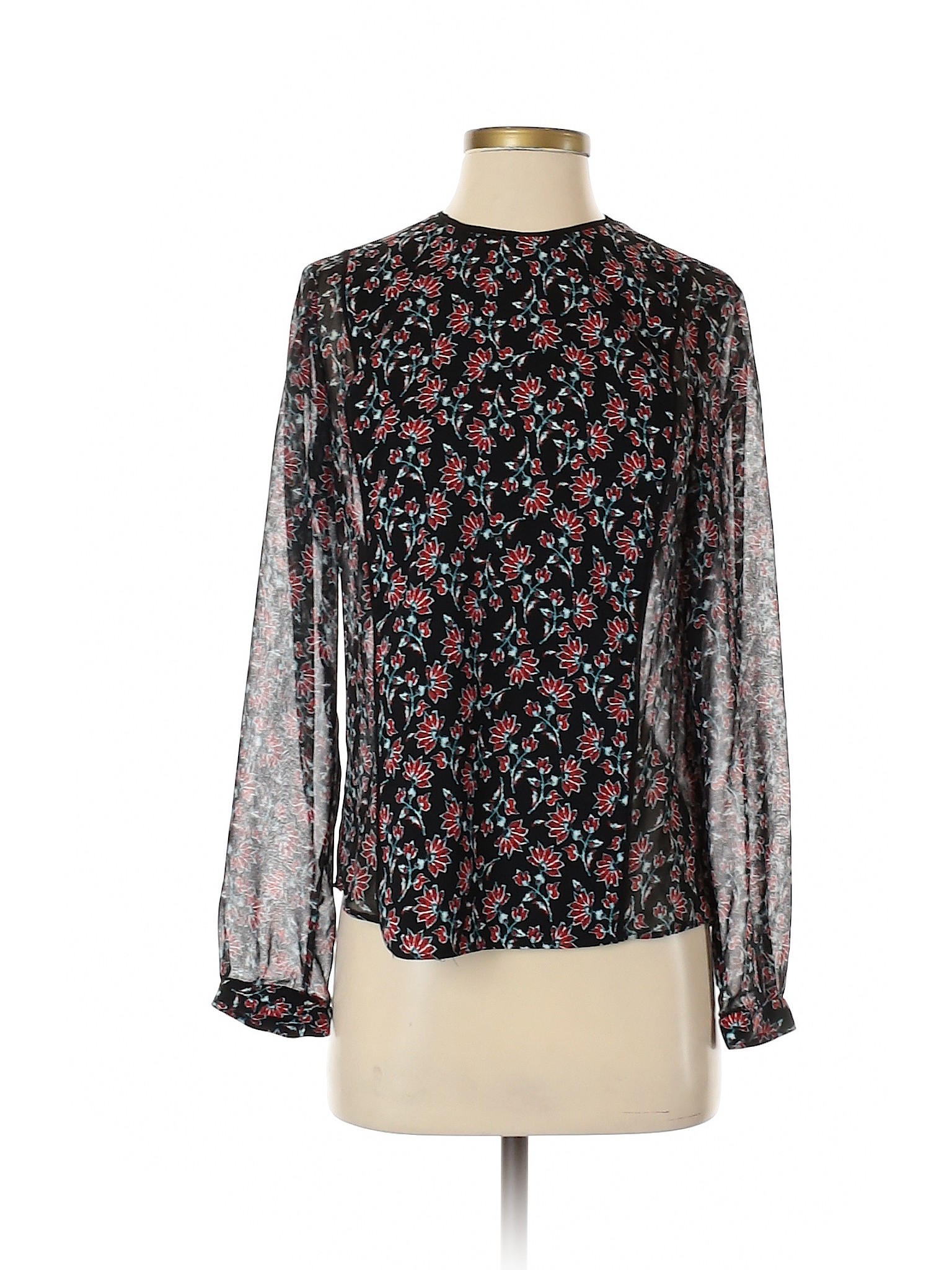 Zara Basic Women Black Long Sleeve Blouse S | eBay
