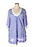 Oscar De La Renta 100% Cotton Blue 3/4 Sleeve Blouse Size XL - photo 1