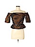 Daymor Couture 100% Acetate Brown Short Sleeve Blouse Size 8 - photo 1