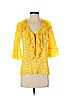 Diane von Furstenberg Yellow 3/4 Sleeve Silk Top Size 0 - photo 1