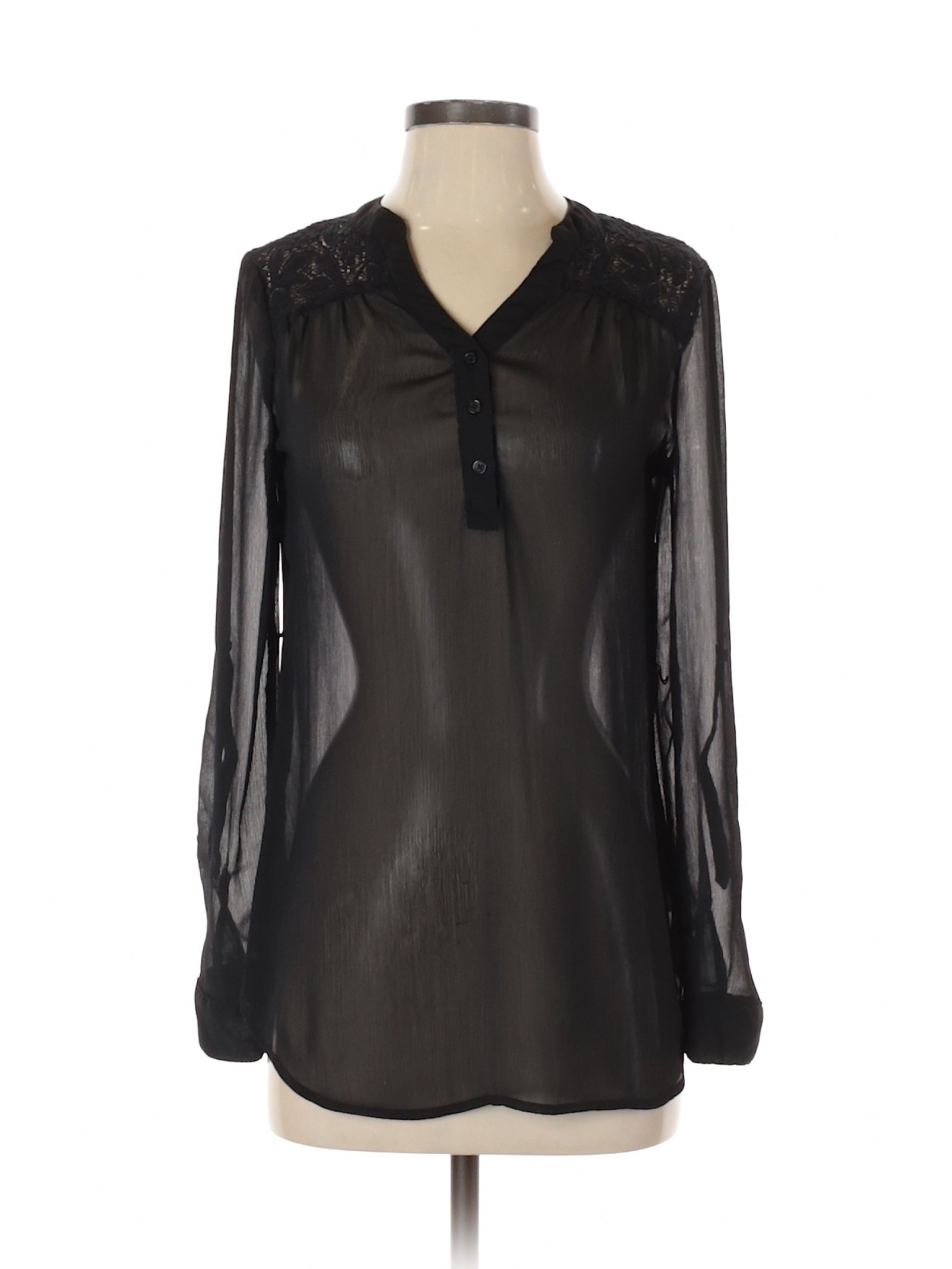 Mossimo 100% Polyester Black Long Sleeve Blouse Size S - 79% off | thredUP