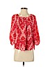 Rebecca Taylor 100% Polyester Red 3/4 Sleeve Blouse Size 4 - photo 1