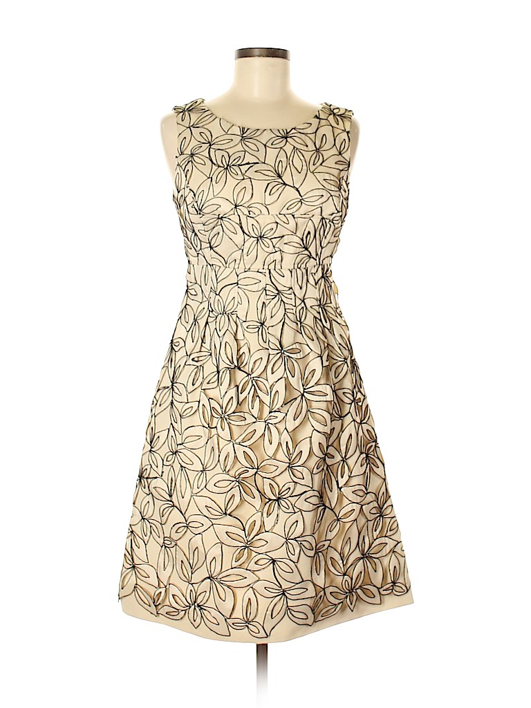 Lela Rose Floral Tan Cocktail Dress Size 6 - 73% off | thredUP