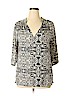 Macbeth Collection by Margaret Josephs 100% Polyester Black 3/4 Sleeve Blouse Size XL - photo 1