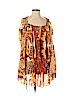 Just Cavalli Orange Short Sleeve Silk Top Size EU (IT) 38 / US 2 - photo 1