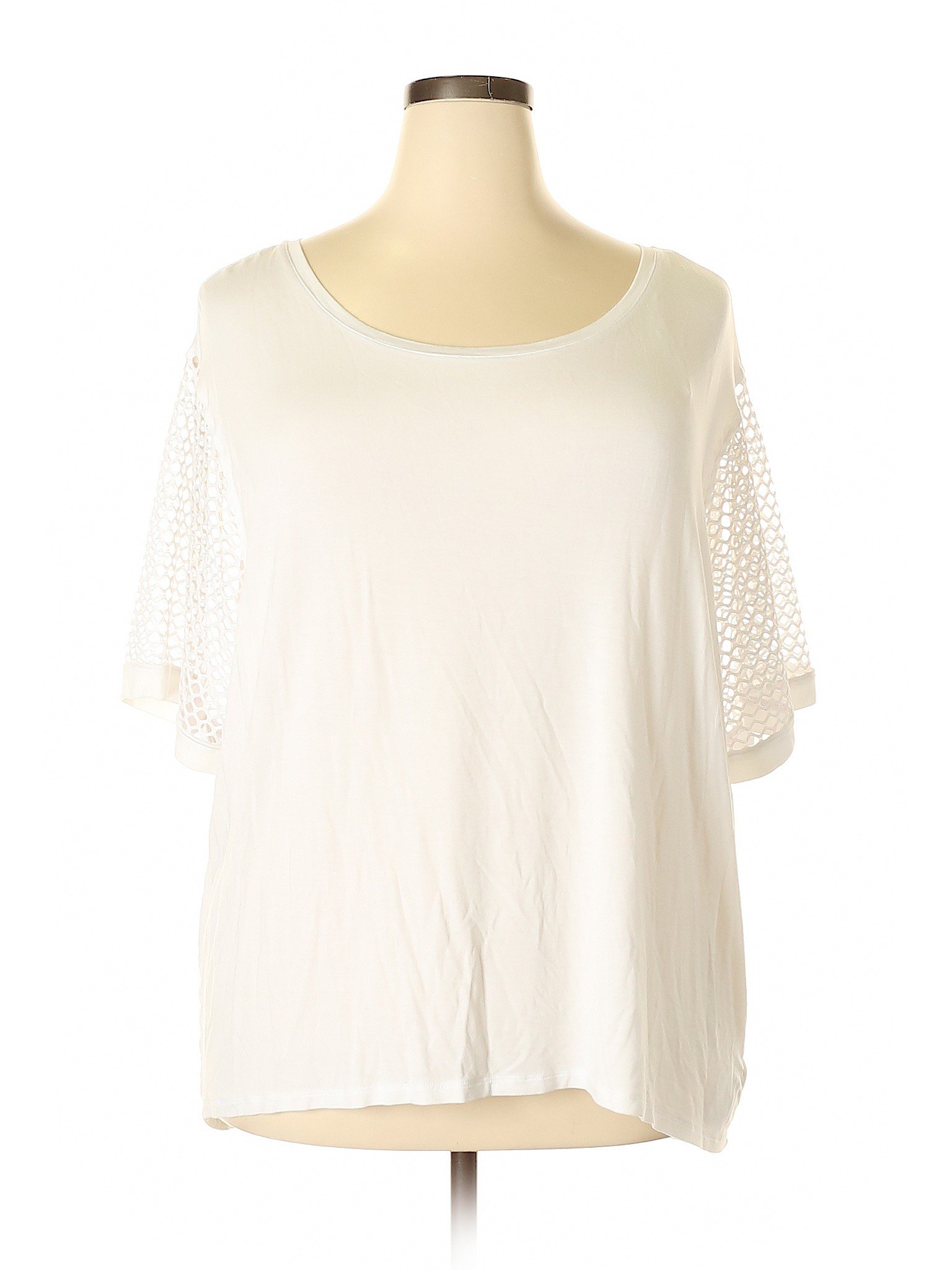 Michael Michael Kors Solid White Short Sleeve Top Size 3x Plus 55