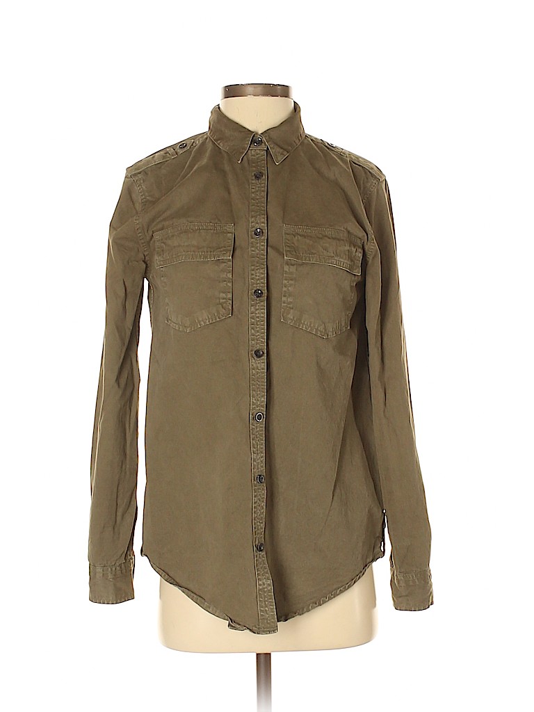 Banana Republic 100% Cotton Green Long Sleeve Button-Down Shirt Size XS - photo 1