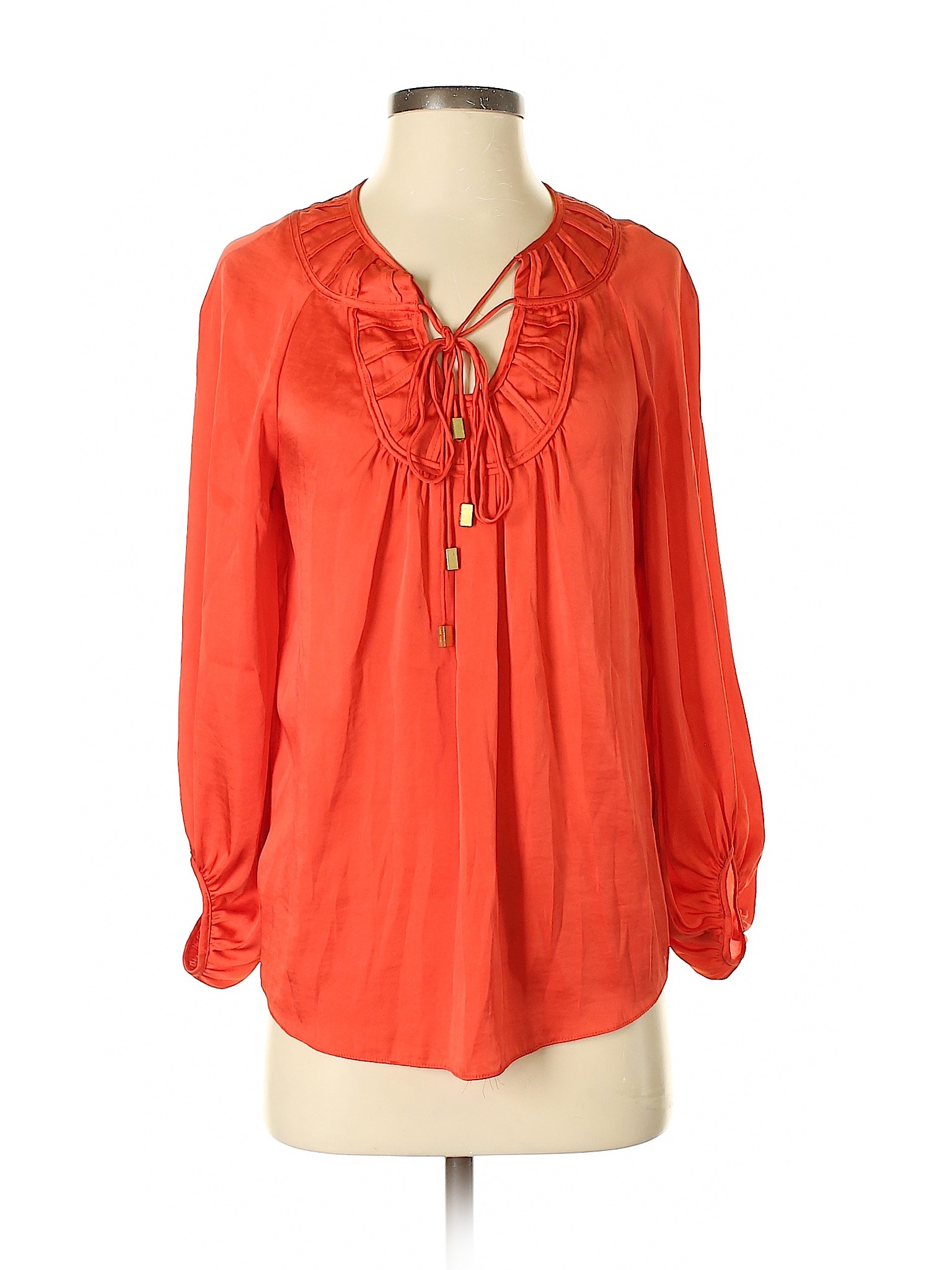 Vince Camuto Women Orange Long Sleeve Blouse XS | eBay