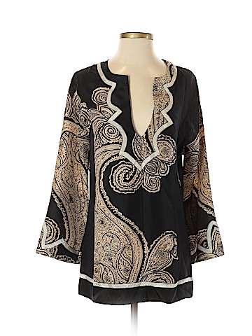 BCBGMAXAZRIA 3/4 Sleeve Silk Top (view 1)