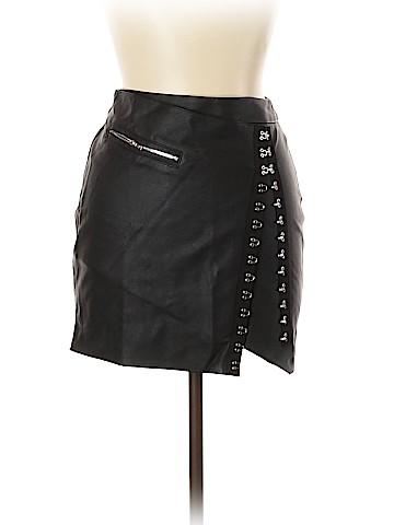 One Way Faux Leather Skirt (view 1)
