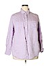 Talbots 100% Linen Purple Long Sleeve Button-Down Shirt Size 2X - photo 1