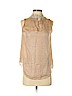 Theory 100% Silk Tan Sleeveless Silk Top Size P (petite) - photo 1