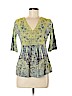 One World Yellow Short Sleeve Blouse Size M (petite) - photo 1