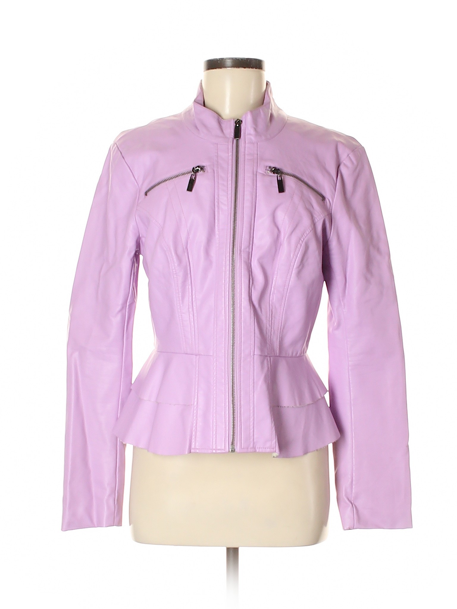 Details About New York Company Women Purple Faux Leather Jacket M