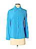 Prada 100% Silk Blue Long Sleeve Silk Top Size EU (IT) 38 / US 2 - photo 1