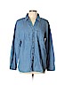 Christopher & Banks 100% Cotton Blue Long Sleeve Button-Down Shirt Size XL - photo 1