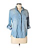 Aqua 100% Tencel Blue Long Sleeve Button-Down Shirt Size S - photo 1