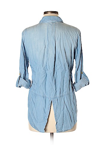 Aqua Long Sleeve Button-Down Shirt (view 2)