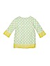 Calypso St. Barth 100% Cotton Print Green 3/4 Sleeve Blouse Size S (youth) - photo 2