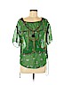 Isabel Marant 100% Silk Green Short Sleeve Silk Top Size Med (2) - photo 1