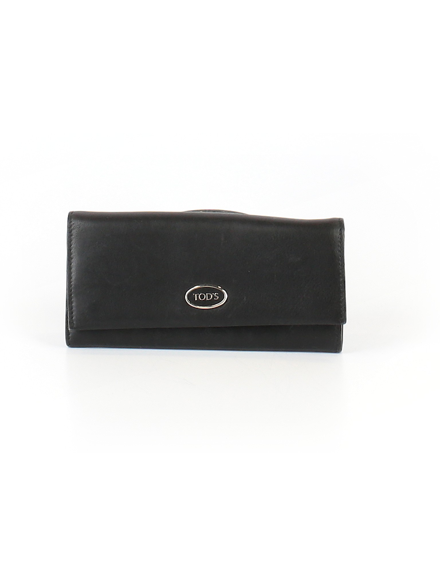 Tod's Solid Black Leather Wallet One Size - 82% off | thredUP