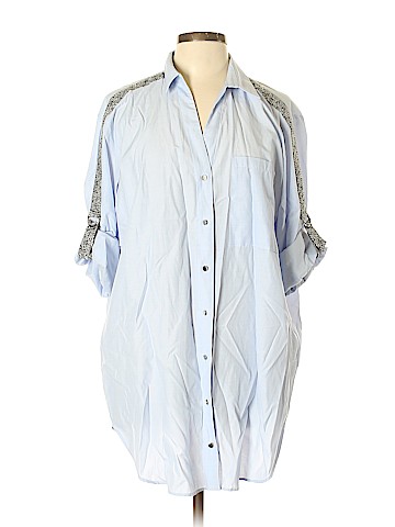 Zara 3/4 Sleeve Button-Down Shirt (view 1)