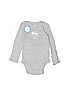 Carter's 100% Cotton Graphic Gray Long Sleeve Onesie Size Newborn - photo 1