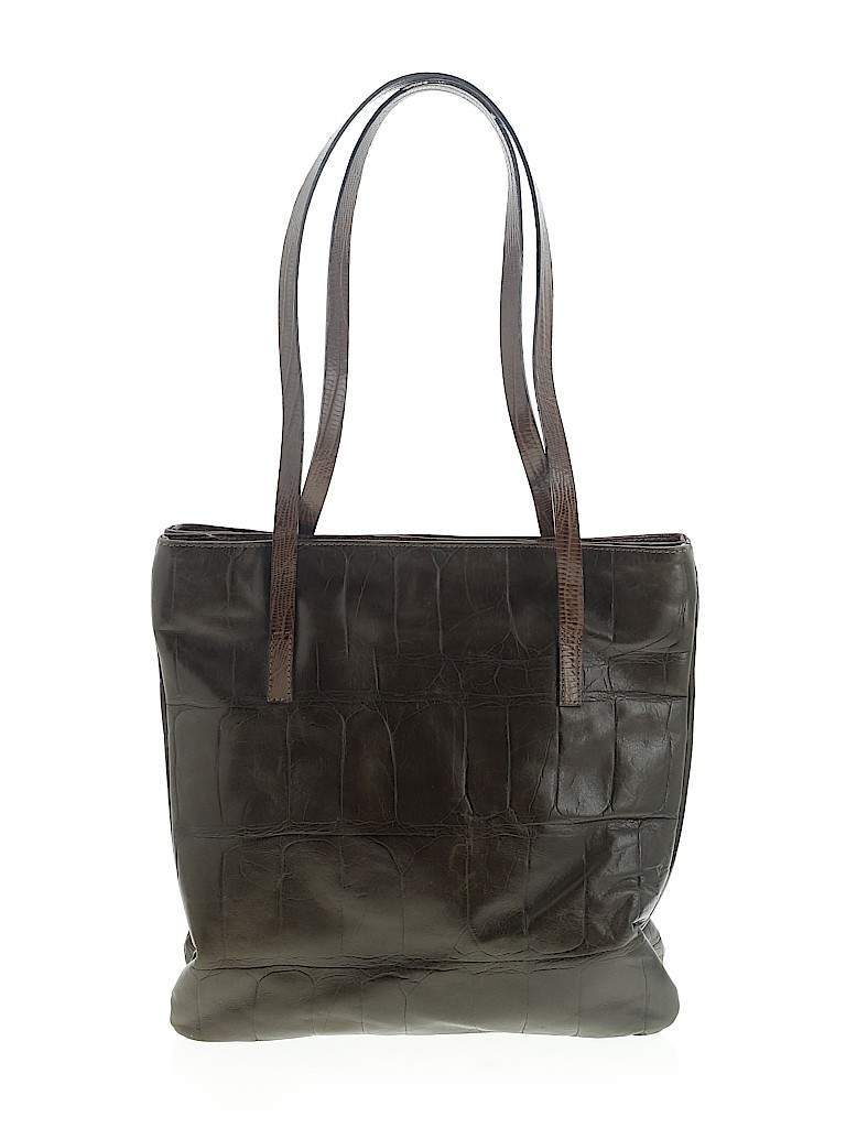 Falor 100% Leather Animal Print Green Leather Shoulder Bag One Size