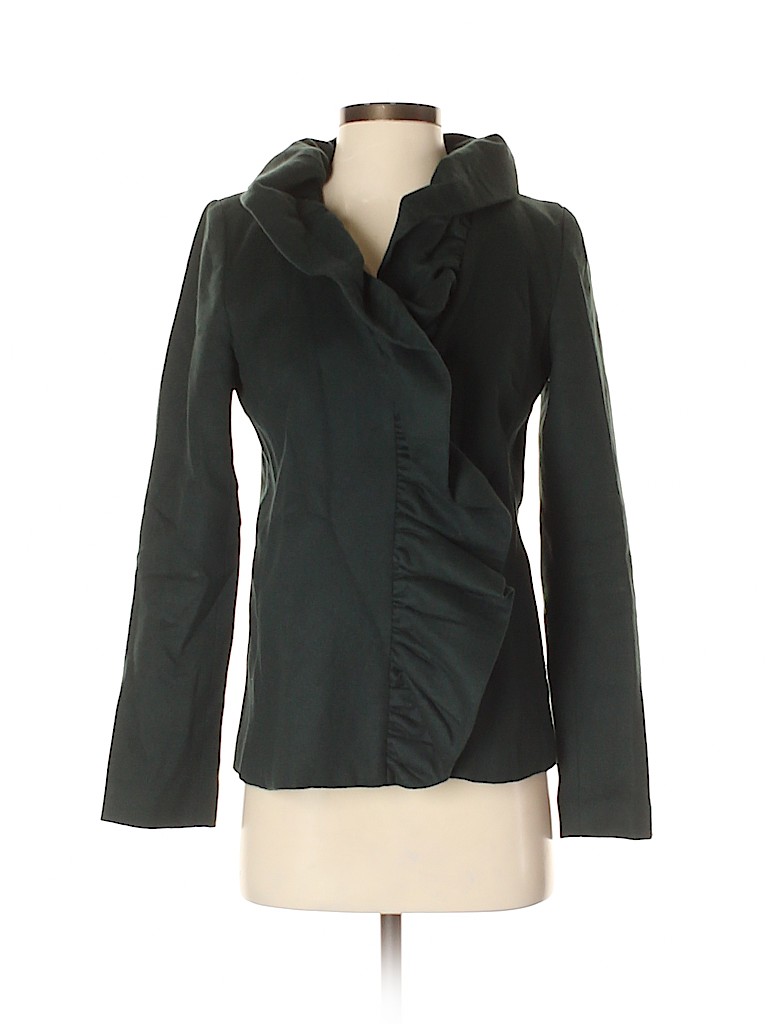 Milly Solid Green Wool Coat Size 0 - 85% off | thredUP