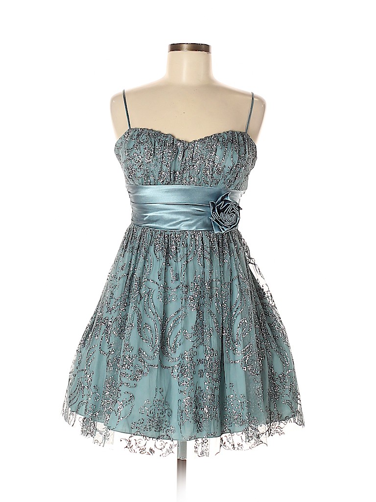 B. Smart 100% Polyester Floral Blue Cocktail Dress Size 7 - 86% off ...