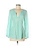 Lilly Pulitzer Blue Long Sleeve Silk Top Size M - photo 1
