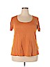 Eileen Fisher Plus System 100% Linen Orange Short Sleeve T-Shirt Size XL - photo 1