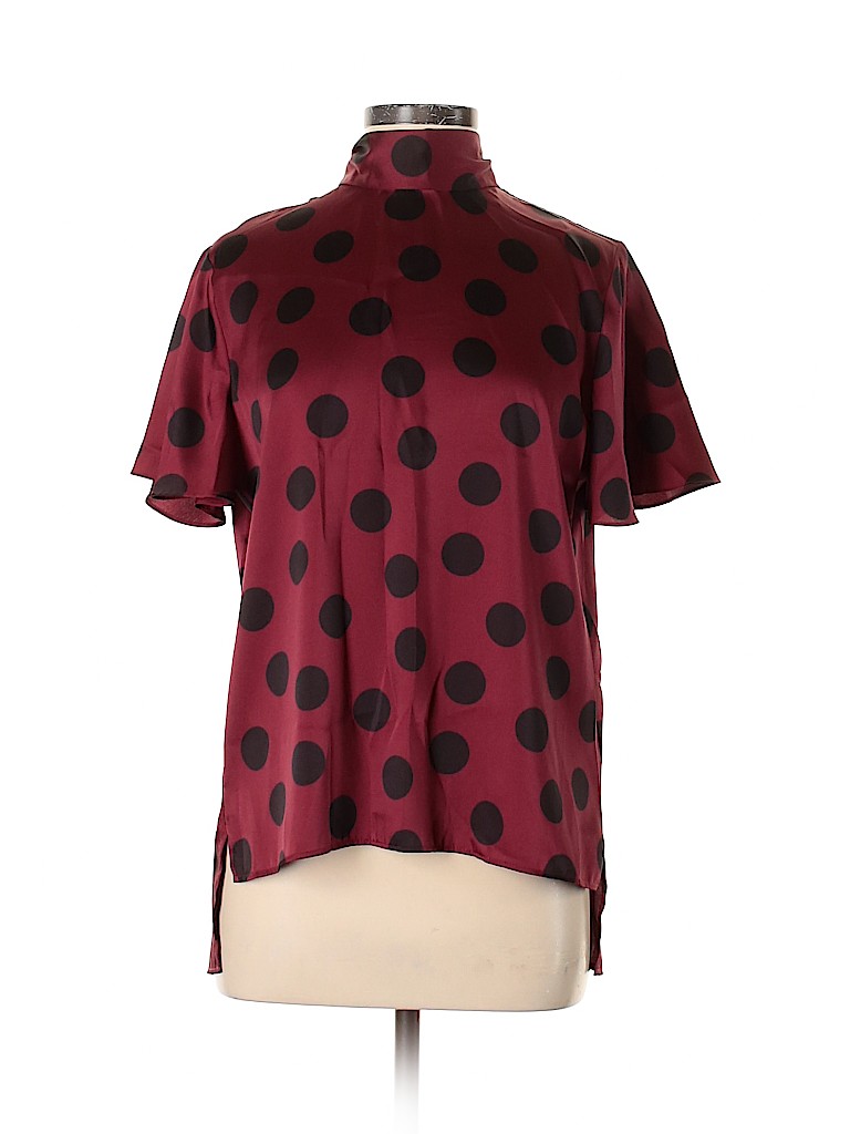Zara 100% Polyester Burgundy Short Sleeve Blouse Size M - photo 1